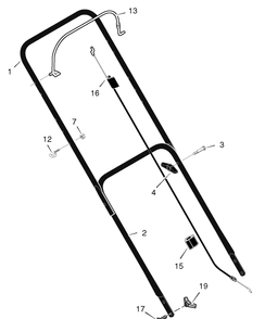 Handle Assembly - B&s Models Diagram and Parts List for 22265X8J 2004 Briggs and Stratton Lawn Mower